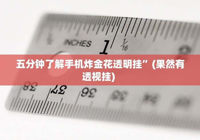 五分钟了解手机炸金花透明挂”(果然有透视挂) 