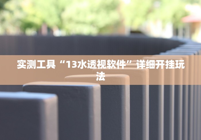 实测工具“13水透视软件	”详细开挂玩法