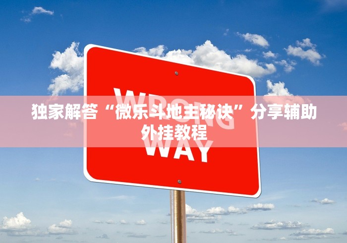 独家解答“微乐斗地主秘诀”分享辅助外挂教程