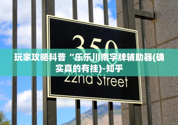 玩家攻略科普“乐乐川南字牌辅助器(确实真的有挂)-知乎 玩家攻略科普“乐乐川南字牌辅助器(确实真的有挂)-知乎