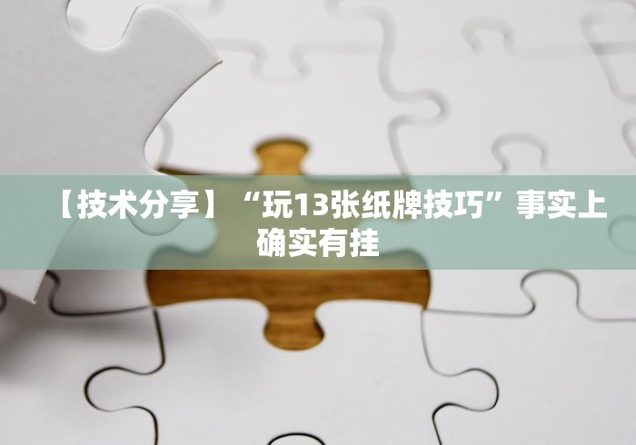 【技术分享】“玩13张纸牌技巧”事实上确实有挂