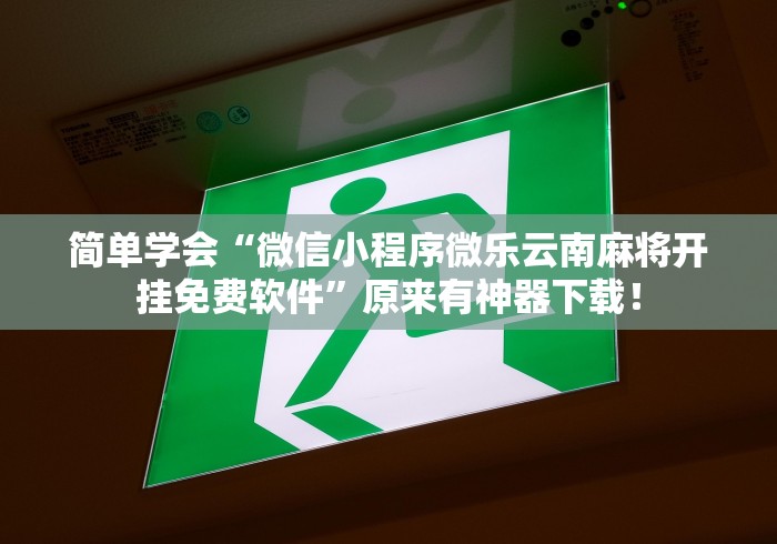简单学会“微信小程序微乐云南麻将开挂免费软件”原来有神器下载！