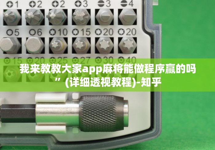 我来教教大家app麻将能做程序赢的吗”(详细透视教程)-知乎