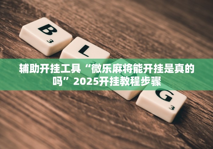 辅助开挂工具“微乐麻将能开挂是真的吗	”2025开挂教程步骤