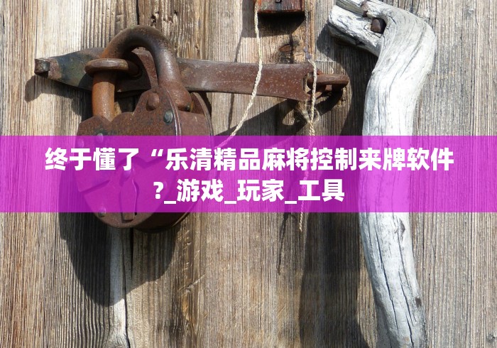 终于懂了“乐清精品麻将控制来牌软件?_游戏_玩家_工具 终于懂了“乐清精品麻将控制来牌软件?_游戏_玩家_工具
