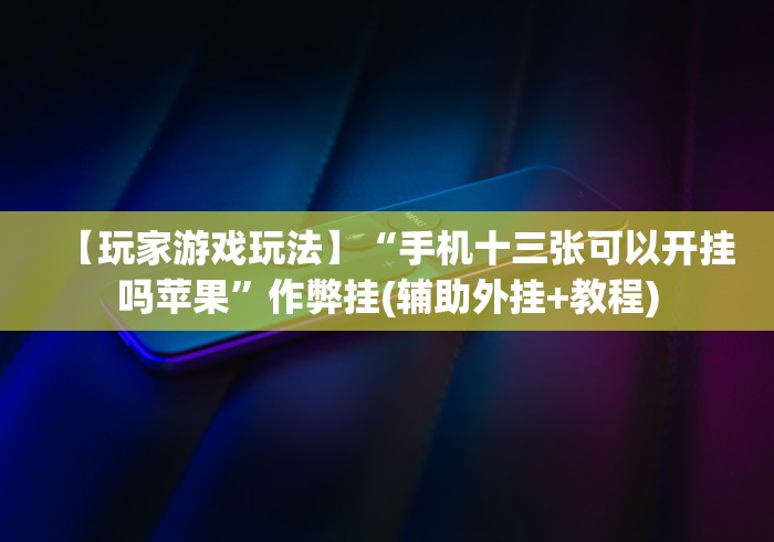 【玩家游戏玩法】“手机十三张可以开挂吗苹果”作弊挂(辅助外挂+教程)
