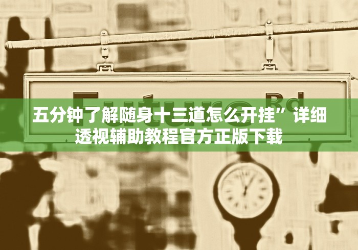 五分钟了解随身十三道怎么开挂”详细透视辅助教程官方正版下载