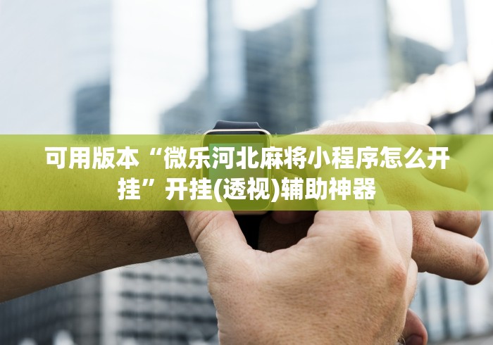 可用版本“微乐河北麻将小程序怎么开挂	”开挂(透视)辅助神器