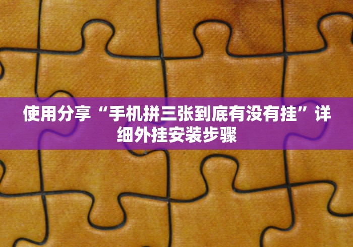 使用分享“手机拼三张到底有没有挂	”详细外挂安装步骤