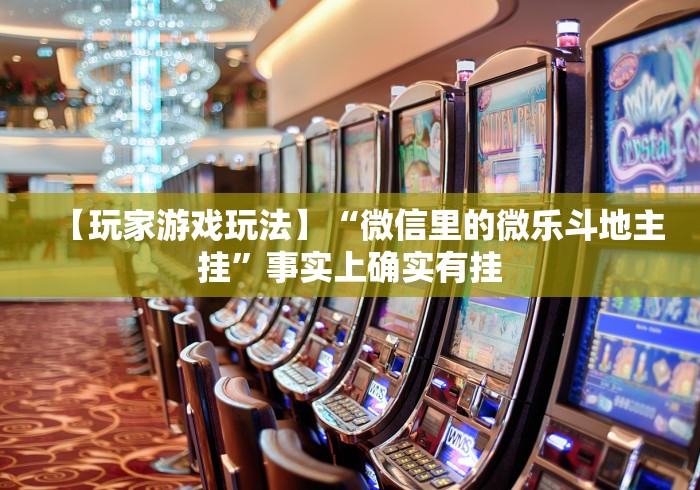 【玩家游戏玩法】“微信里的微乐斗地主挂”事实上确实有挂