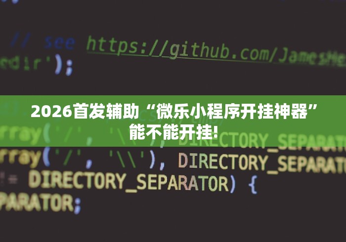 2026首发辅助“微乐小程序开挂神器”能不能开挂!