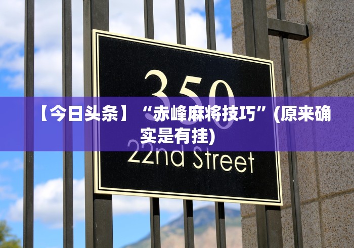 【今日头条】“赤峰麻将技巧”(原来确实是有挂)