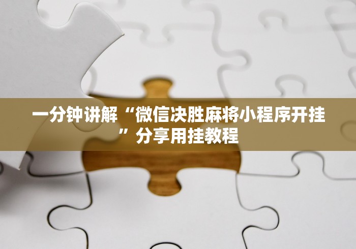 一分钟讲解“微信决胜麻将小程序开挂”分享用挂教程