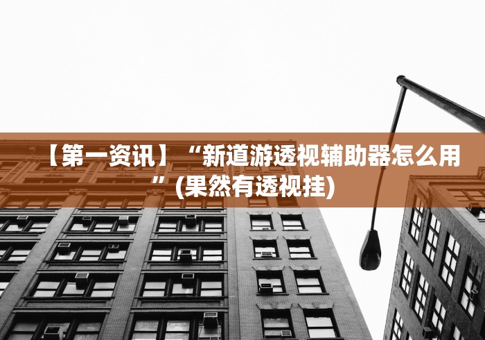 【第一资讯】“新道游透视辅助器怎么用	”(果然有透视挂)