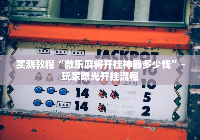 实测教程“微乐麻将开挂神器多少钱”-玩家曝光开挂流程