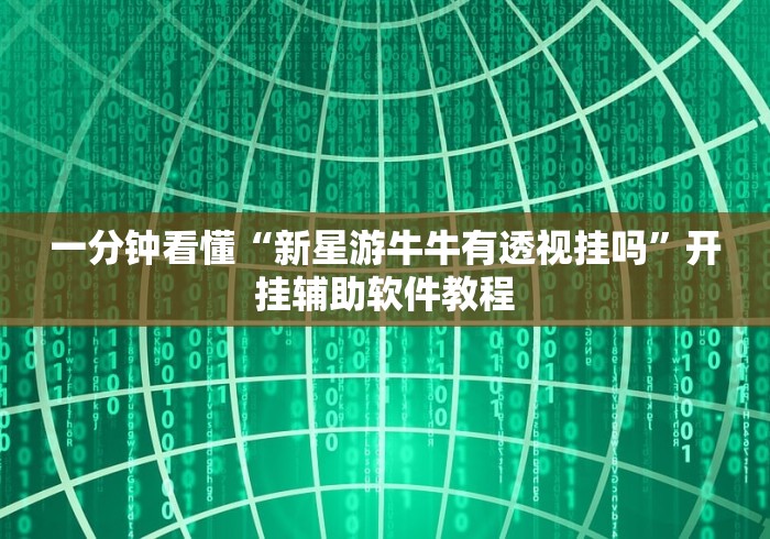 一分钟看懂“新星游牛牛有透视挂吗	”开挂辅助软件教程