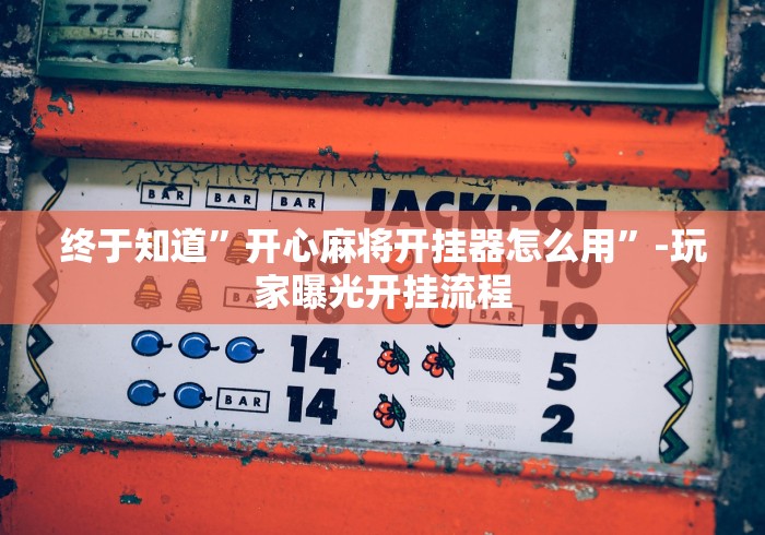 终于知道”开心麻将开挂器怎么用”-玩家曝光开挂流程