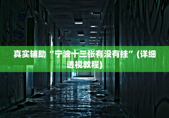 真实辅助“宁波十三张有没有挂	”(详细透视教程)