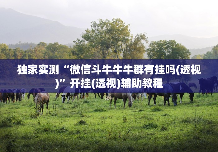独家实测“微信斗牛牛牛群有挂吗(透视)”开挂(透视)辅助教程