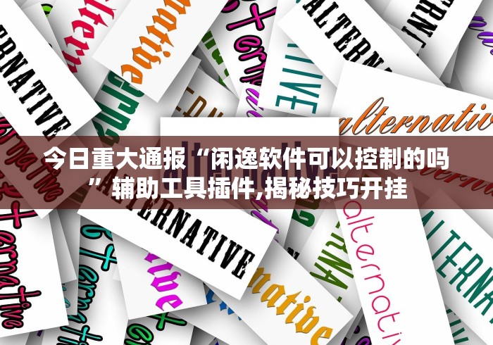 今日重大通报“闲逸软件可以控制的吗”辅助工具插件,揭秘技巧开挂