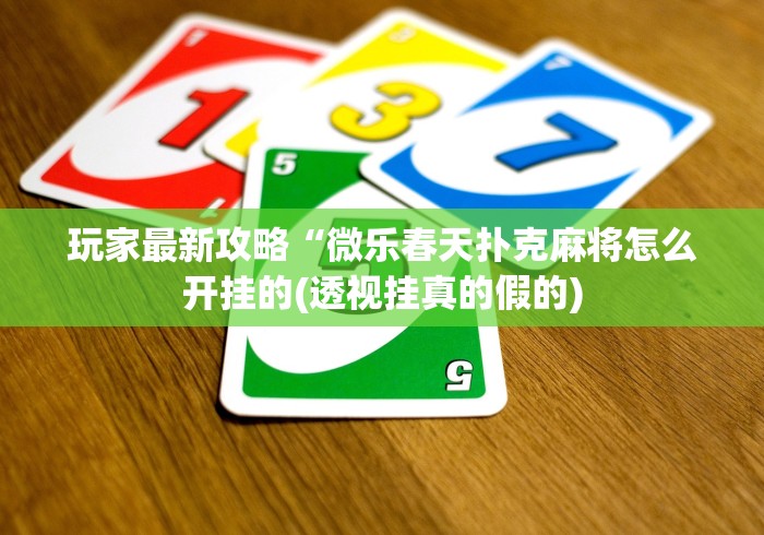 玩家最新攻略“微乐春天扑克麻将怎么开挂的(透视挂真的假的) 玩家最新攻略“微乐春天扑克麻将怎么开挂的(透视挂真的假的)