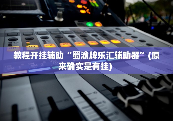 教程开挂辅助“蜀渝牌乐汇辅助器”(原来确实是有挂) 