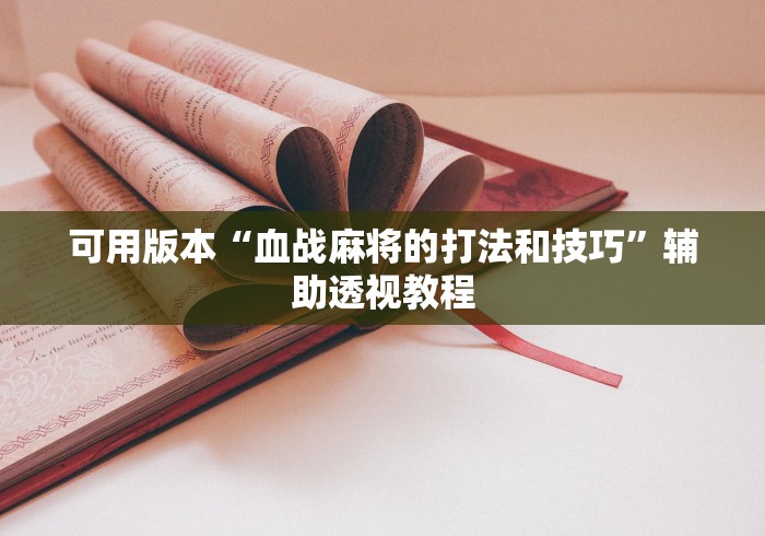 可用版本“血战麻将的打法和技巧”辅助透视教程