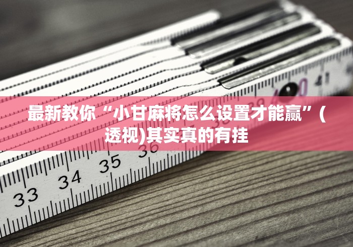 最新教你“小甘麻将怎么设置才能赢	”(透视)其实真的有挂