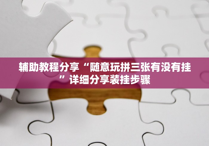 辅助教程分享“随意玩拼三张有没有挂”详细分享装挂步骤