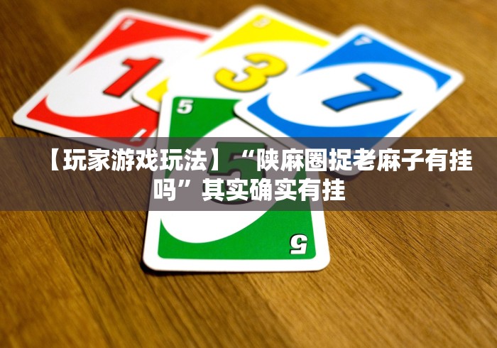 【玩家游戏玩法】“陕麻圈捉老麻子有挂吗	”其实确实有挂