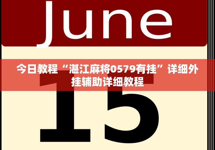 今日教程“湛江麻将0579有挂”详细外挂辅助详细教程