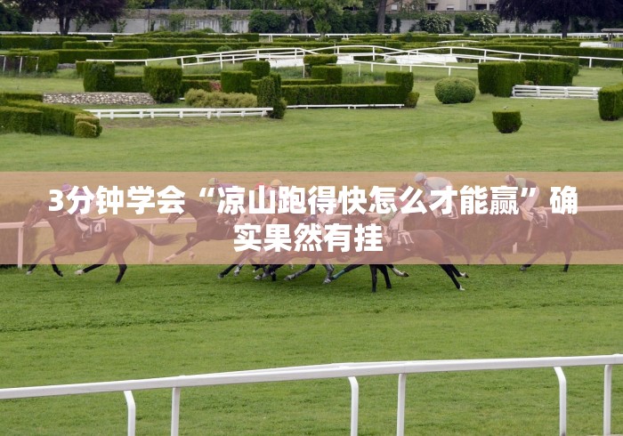 3分钟学会“凉山跑得快怎么才能赢”确实果然有挂 