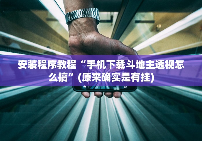 安装程序教程“手机下载斗地主透视怎么搞”(原来确实是有挂)