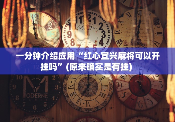 一分钟介绍应用“红心宜兴麻将可以开挂吗”(原来确实是有挂) 