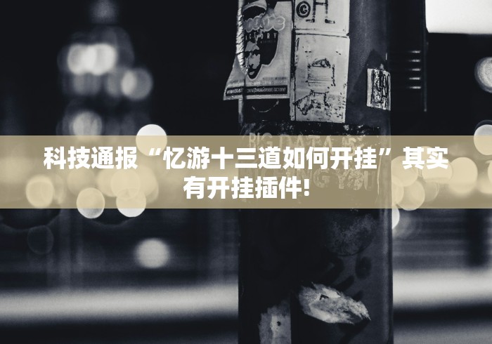 科技通报“忆游十三道如何开挂”其实有开挂插件!