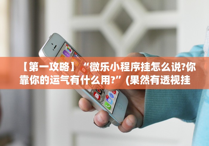 【第一攻略】“微乐小程序挂怎么说?你靠你的运气有什么用?	”(果然有透视挂)