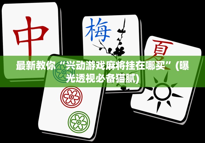 最新教你“兴动游戏麻将挂在哪买”(曝光透视必备猫腻)