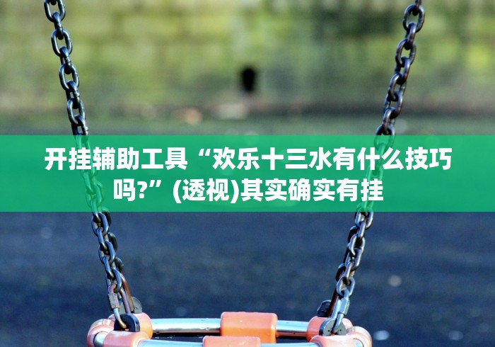 开挂辅助工具“欢乐十三水有什么技巧吗?”(透视)其实确实有挂