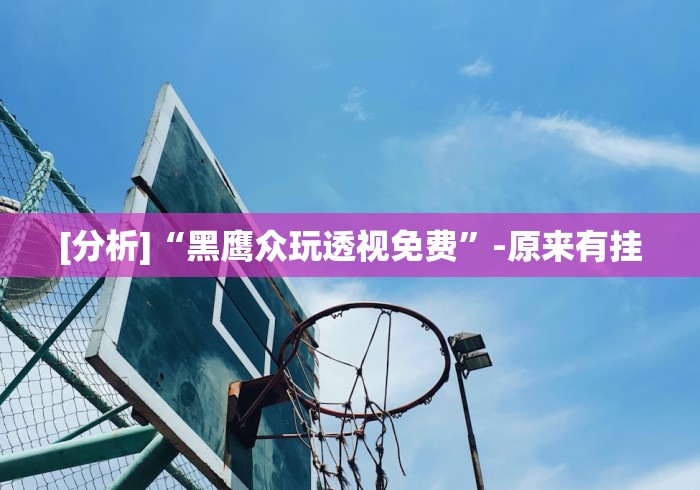[分析]“黑鹰众玩透视免费”-原来有挂
