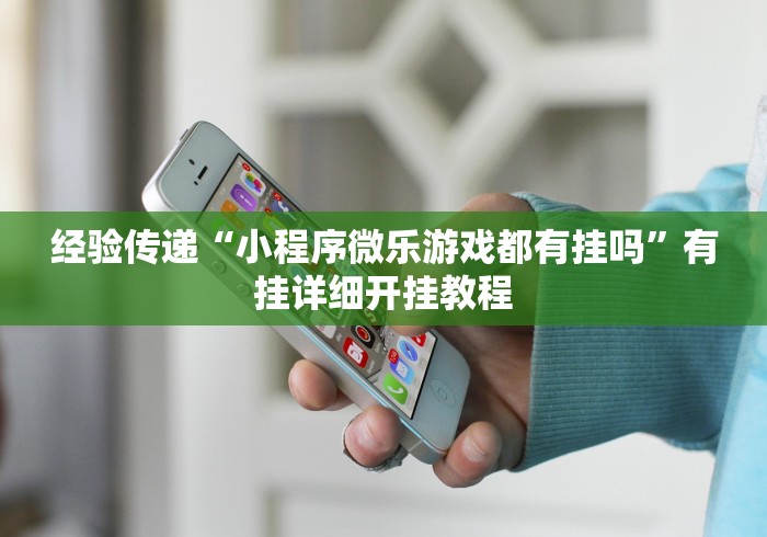 经验传递“小程序微乐游戏都有挂吗	”有挂详细开挂教程