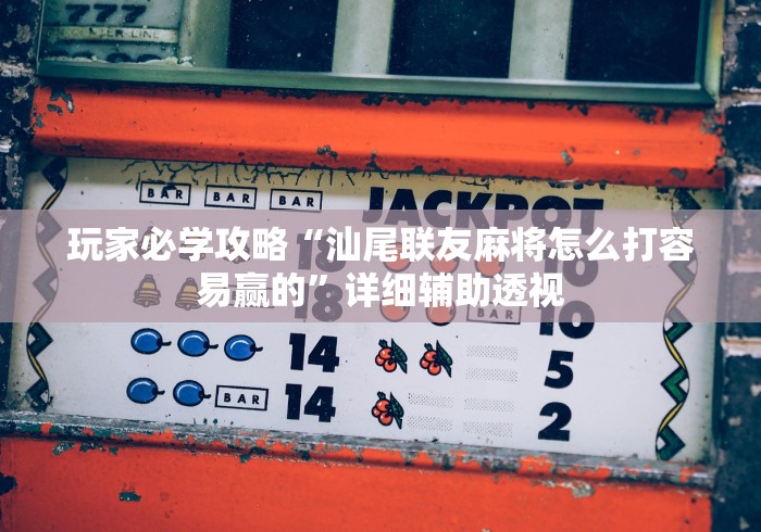 玩家必学攻略“汕尾联友麻将怎么打容易赢的”详细辅助透视