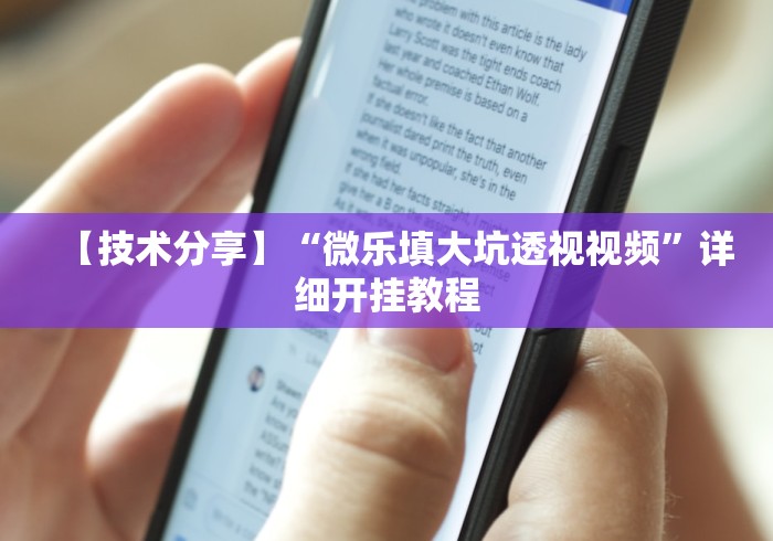 【技术分享】“微乐填大坑透视视频”详细开挂教程