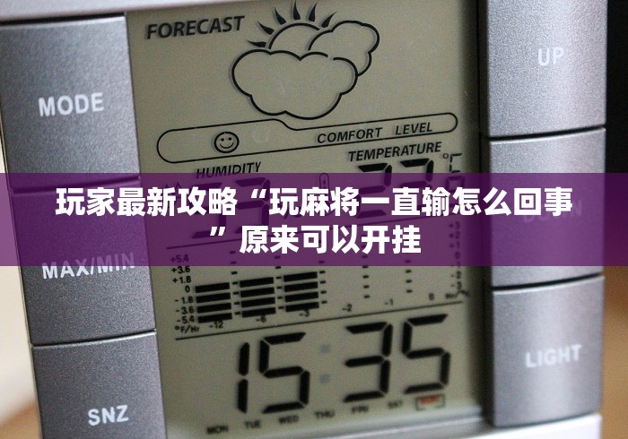 玩家最新攻略“玩麻将一直输怎么回事”原来可以开挂