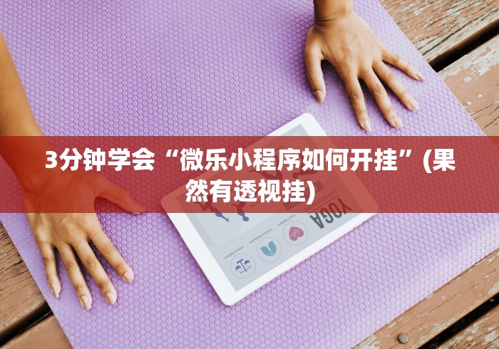 3分钟学会“微乐小程序如何开挂	”(果然有透视挂)