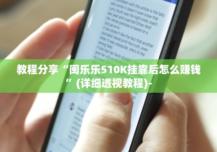 教程分享“闽乐乐510K挂靠后怎么赚钱”(详细透视教程)-