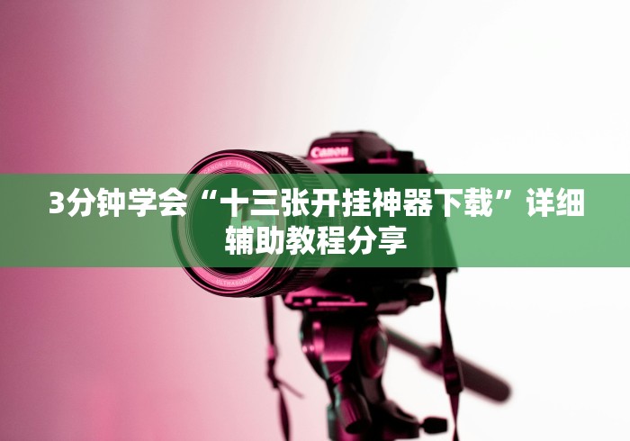 3分钟学会“十三张开挂神器下载”详细辅助教程分享