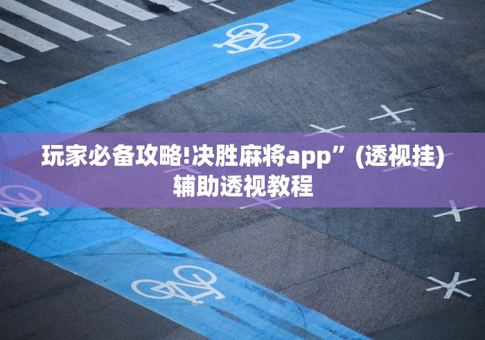 玩家必备攻略!决胜麻将app	”(透视挂)辅助透视教程