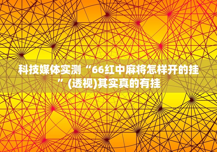 科技媒体实测“66红中麻将怎样开的挂”(透视)其实真的有挂