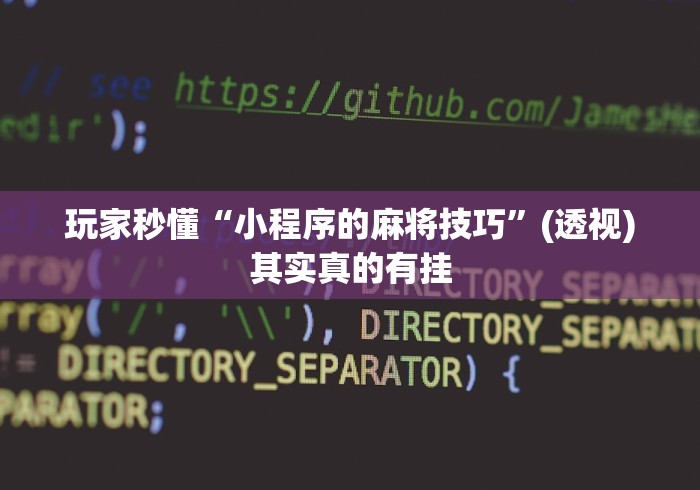 玩家秒懂“小程序的麻将技巧”(透视)其实真的有挂
