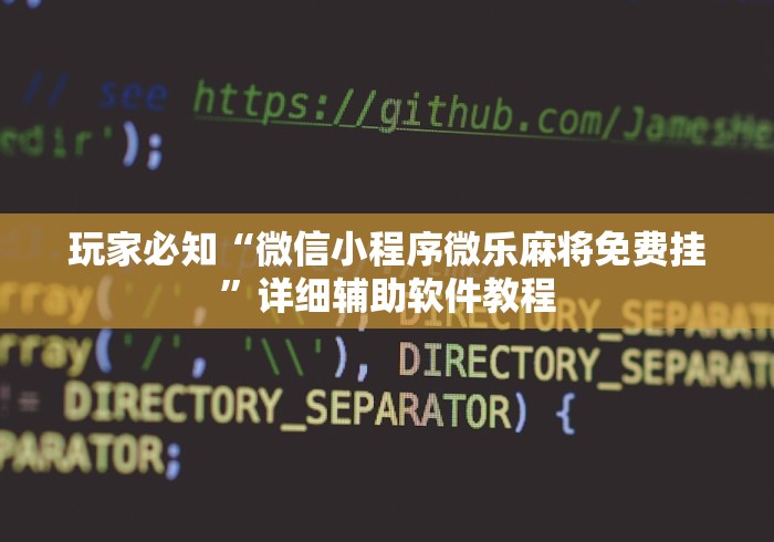 玩家必知“微信小程序微乐麻将免费挂”详细辅助软件教程